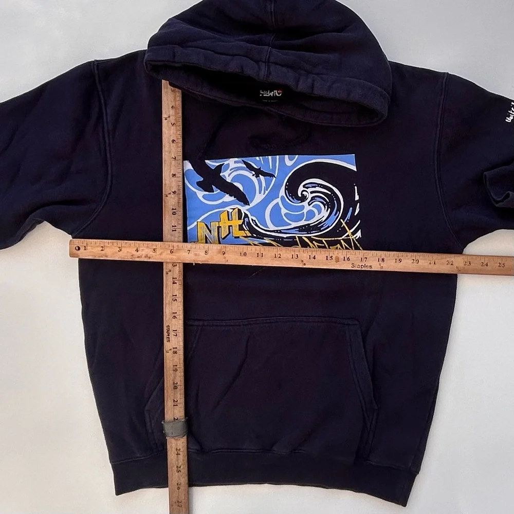 Vintage Y2K Newport Harbor Surf Team Quiksilver Hoodie Size Men’s Small Navy - Picture 5 of 7
